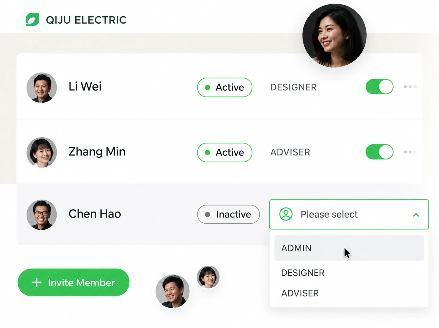Qiju Electric · concept feature
