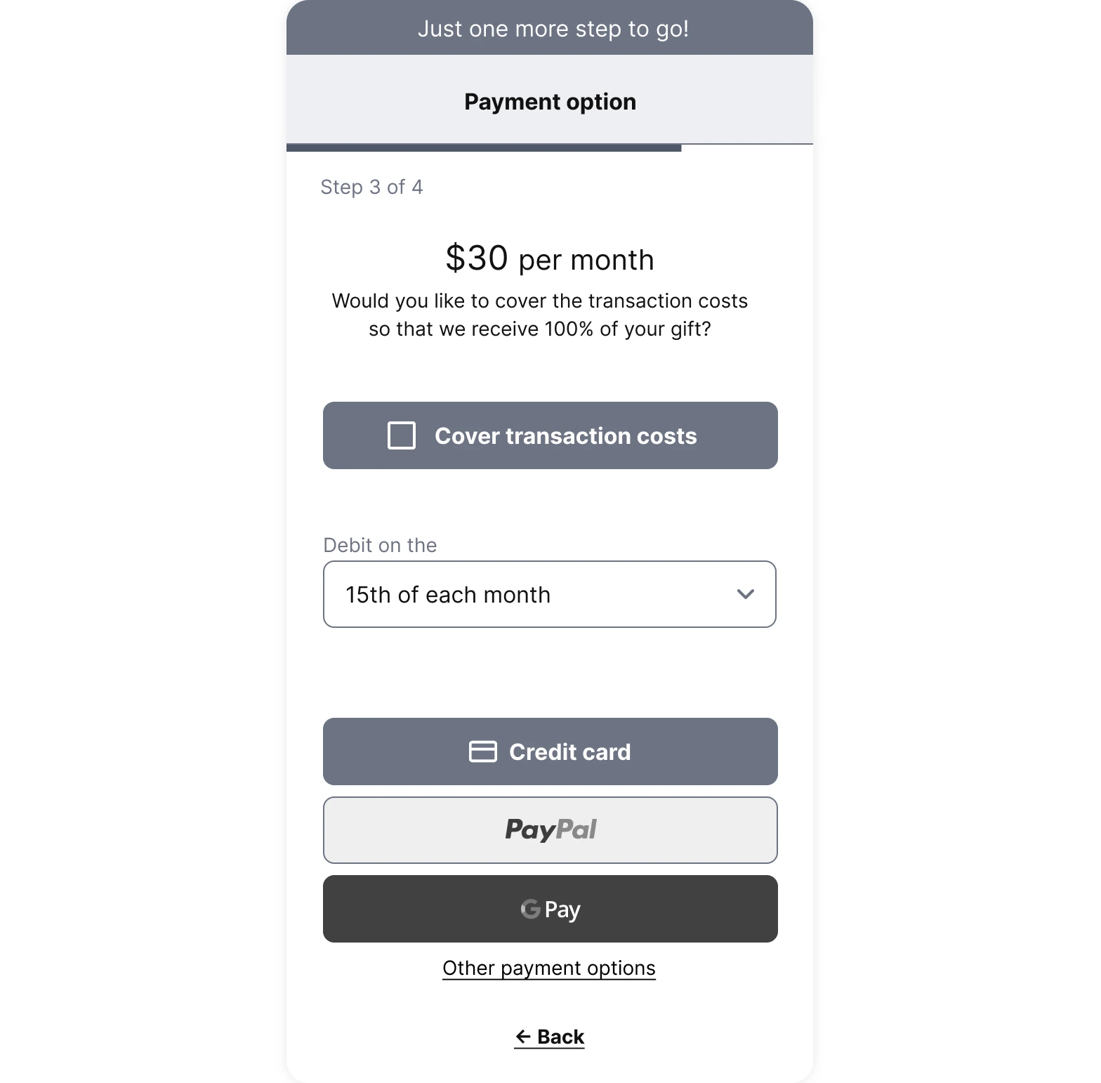 Behavioural design – An NFP case study