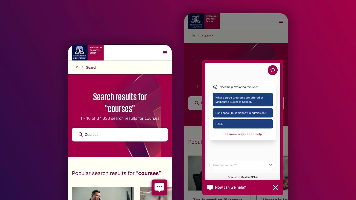 Melbourne Business School’s AI chatbot · 设计展示