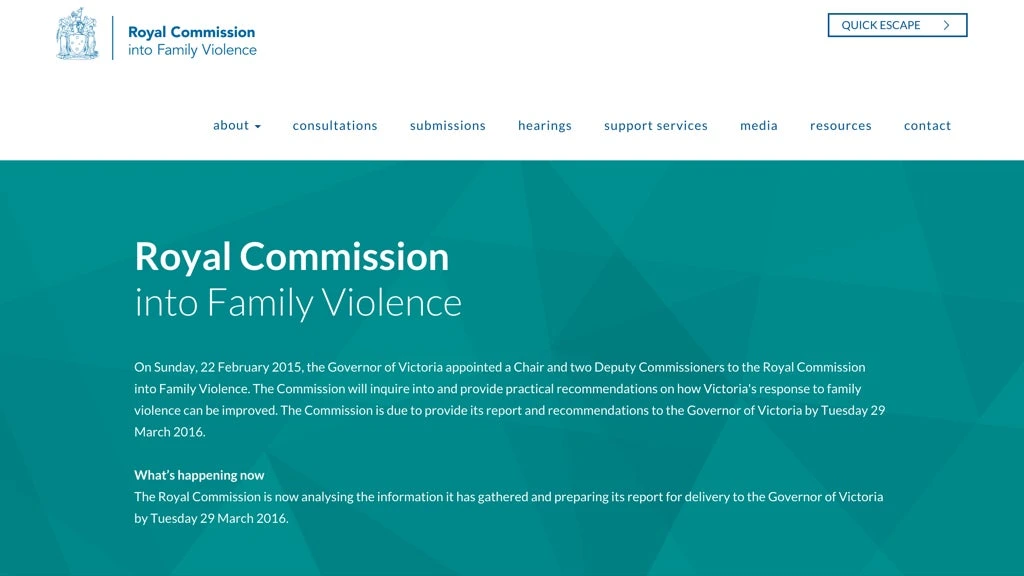 Royal Commission into Family Violence · 设计展示