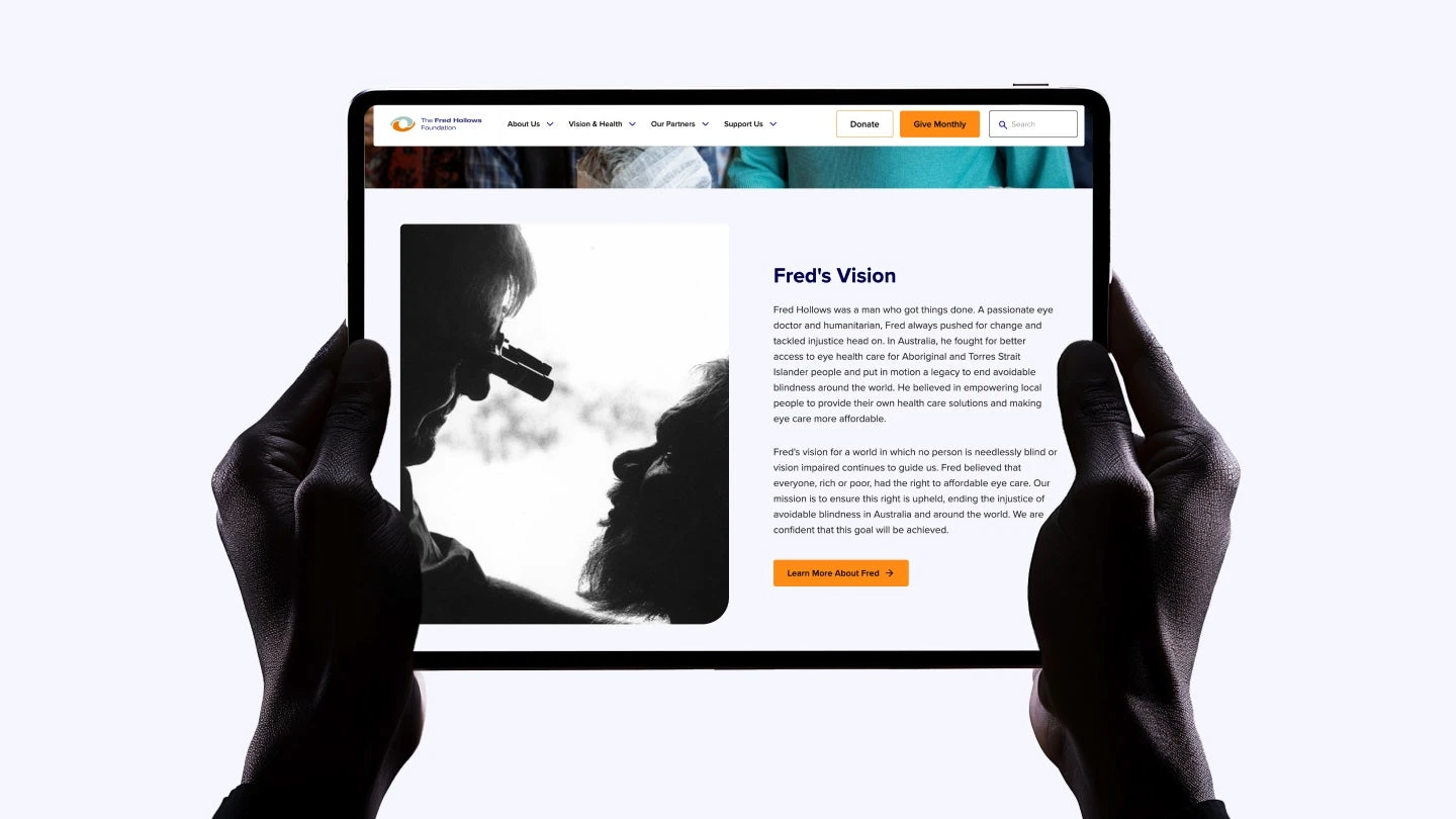 The Fred Hollows Foundation · Design showcase