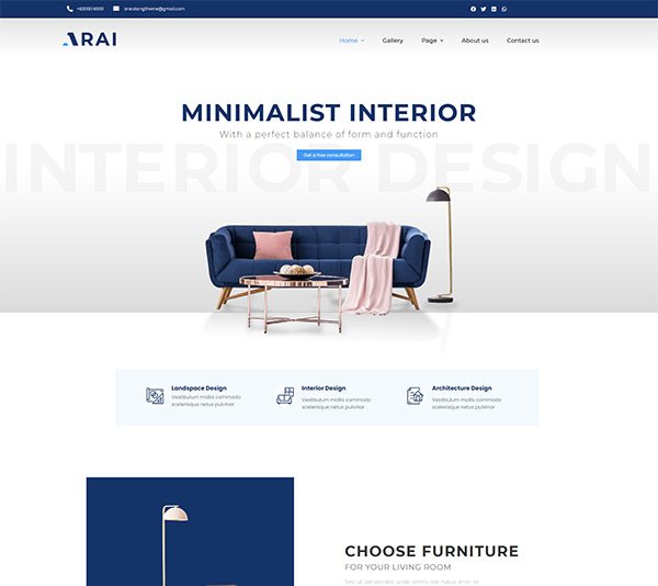 Arai | Interior & Furniture Template kit — 首页