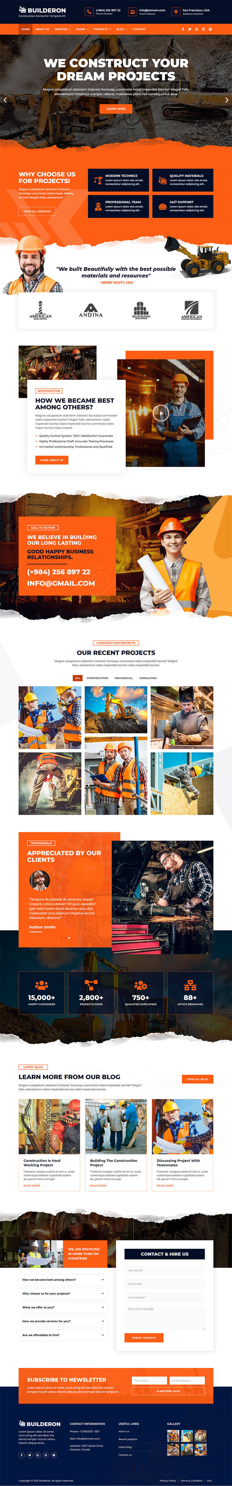 Builderon | Construction Elementor Template Kit — 首页