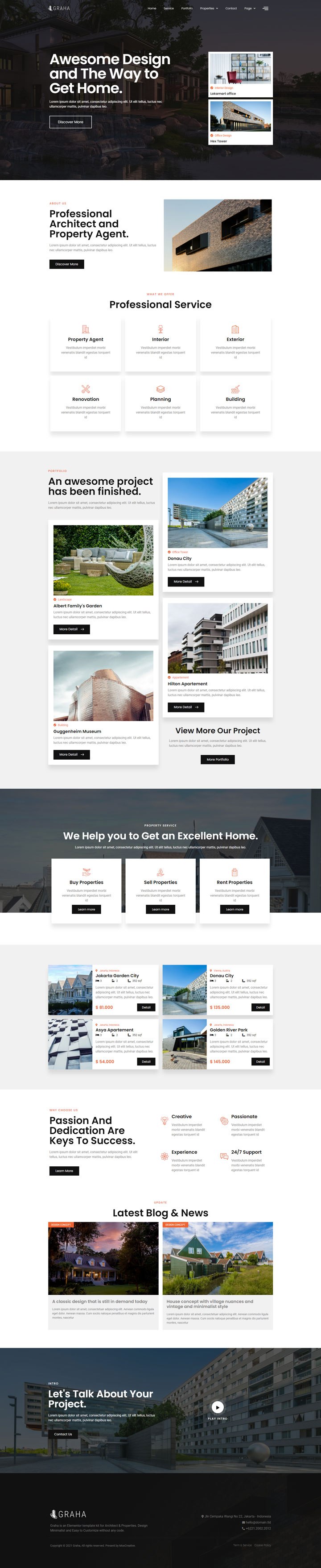 Graha Template Kit for Archiecture and Properties — 首页