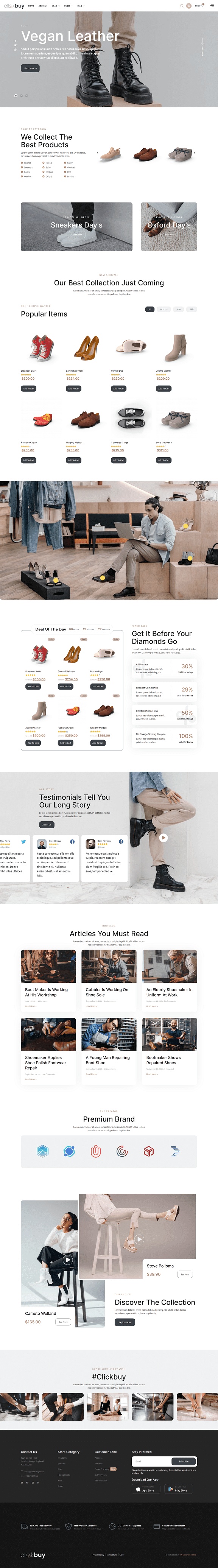 Clickbuy Shoes Store Elementor Template Kit — 首页