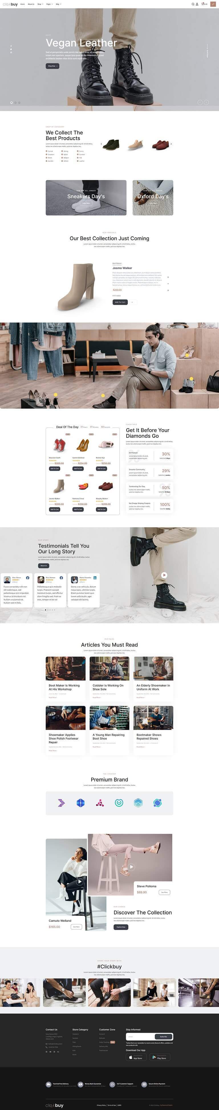 Clickbuy Shoes Store Elementor Template Kit — 首页