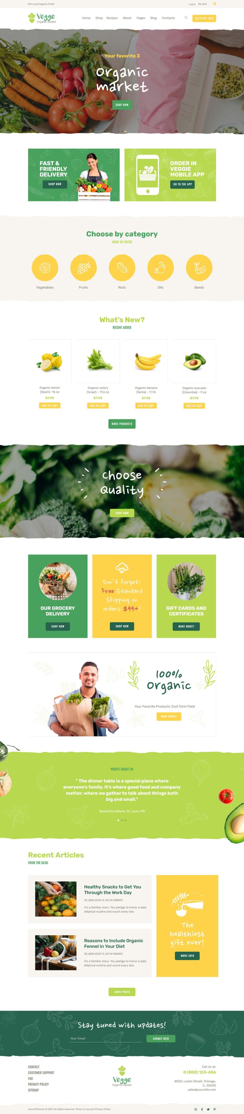 Veggie | Organic Food & Eco Online Store Products Template Kit — 首页