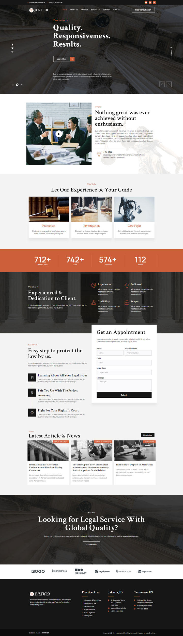 Justicio -Template Kit for law Firm and Attorney — Home