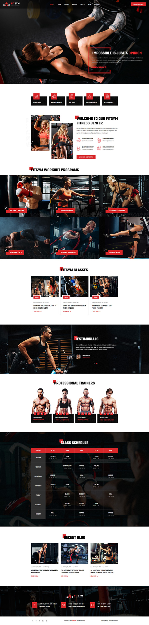 FitGym — 首页