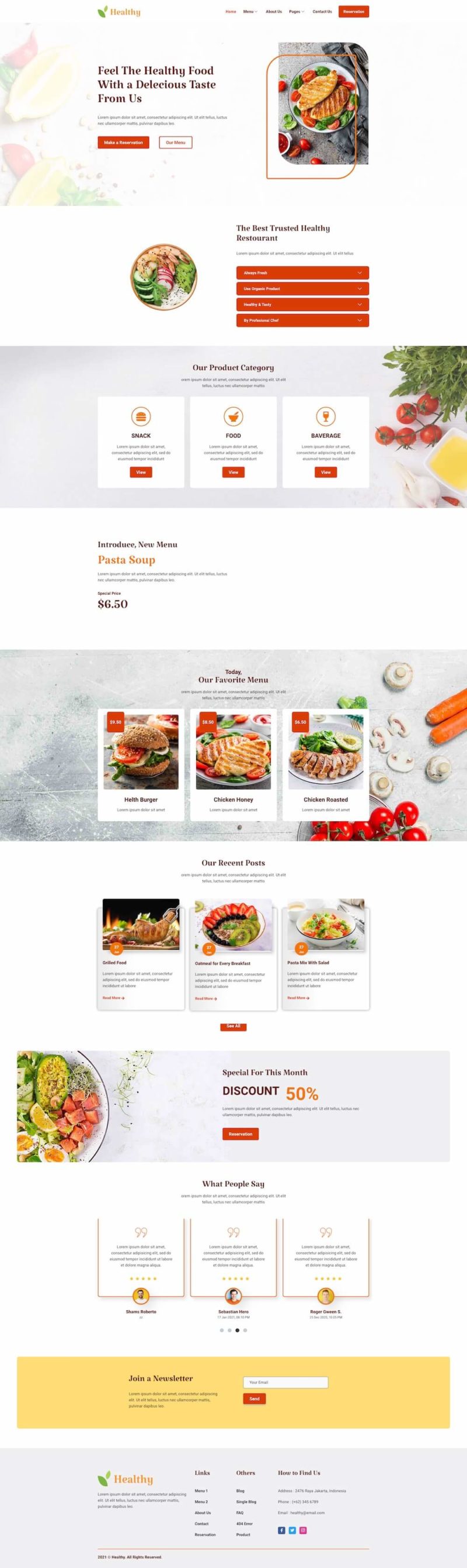 Healty Restaurant — 首页