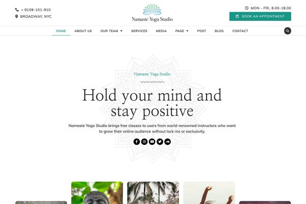Namaste Yoga Studio Elementor Kit — Home