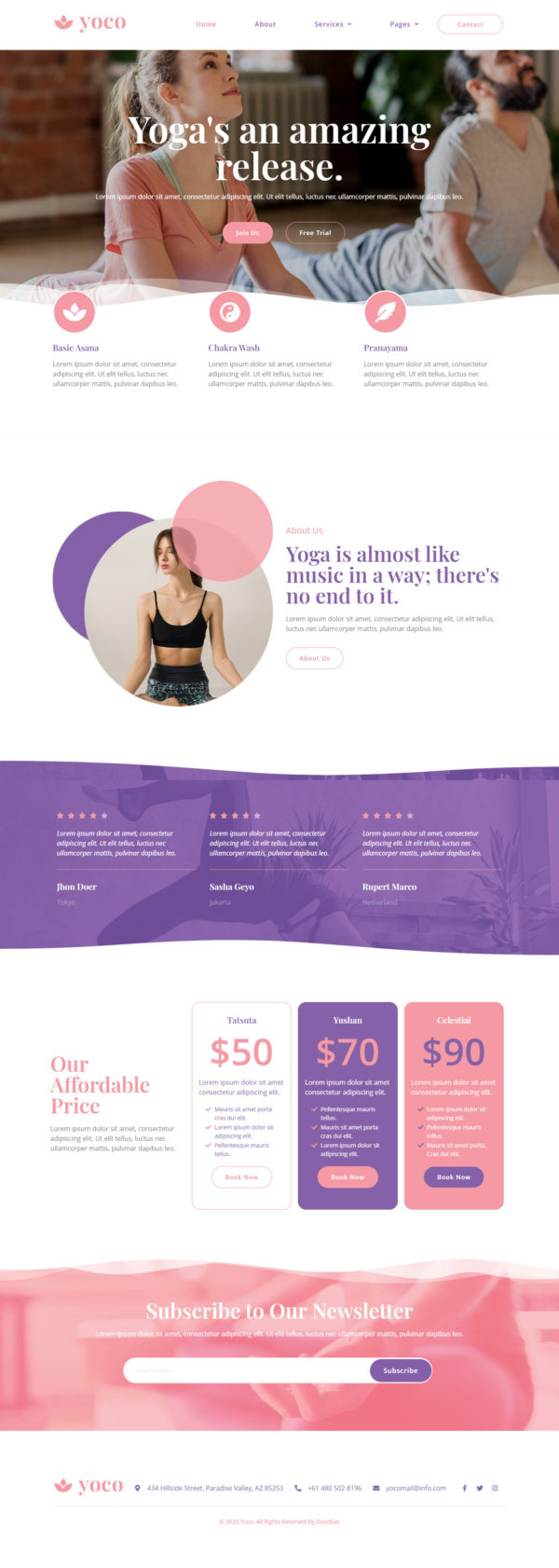 Yoco | Responsive Yoga Class Web — Home