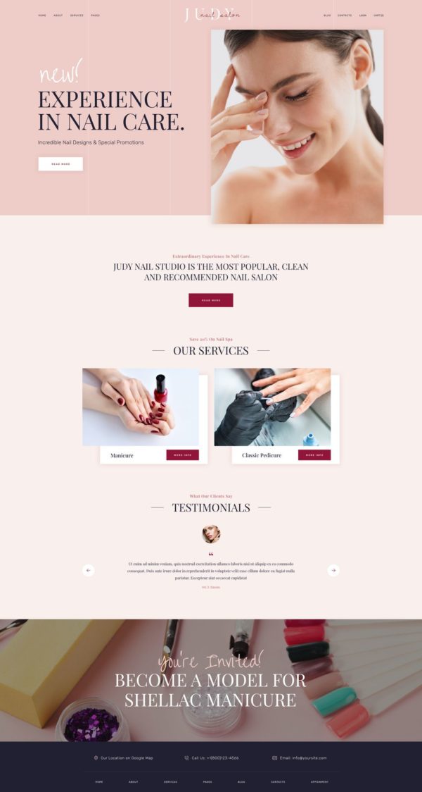 AxiomThemes Beauty Salon Template Kit — 首页