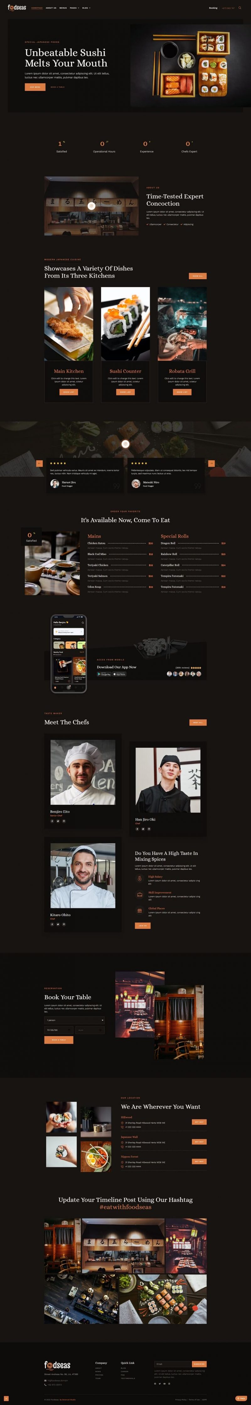Foodseas Restaurant & Food Delivery Elementor Kit — 首页