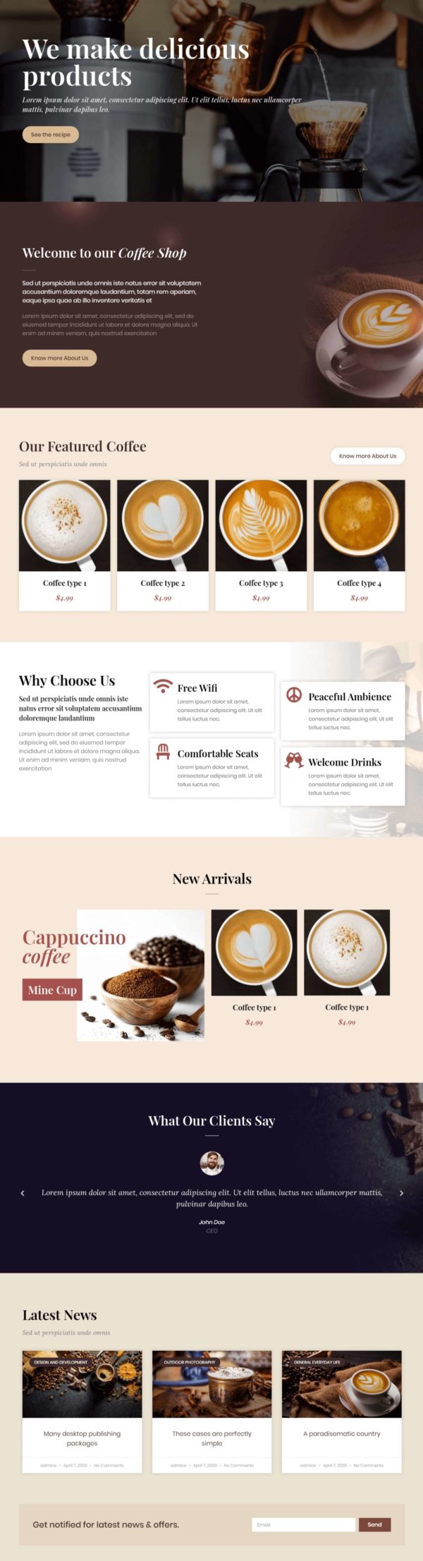 Justcoffee Elementor Template Kit — 首页