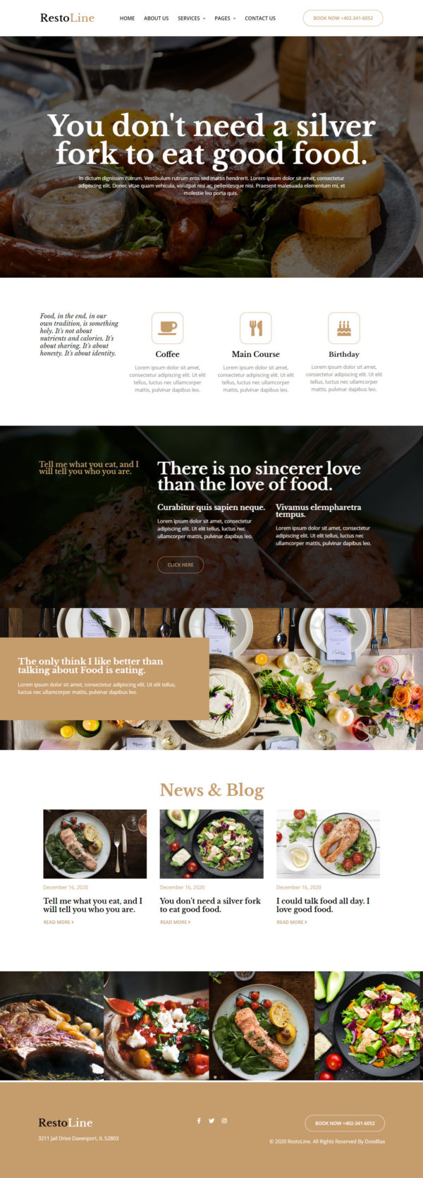 Restoline | Responsive Restaurant Website Template — 首页