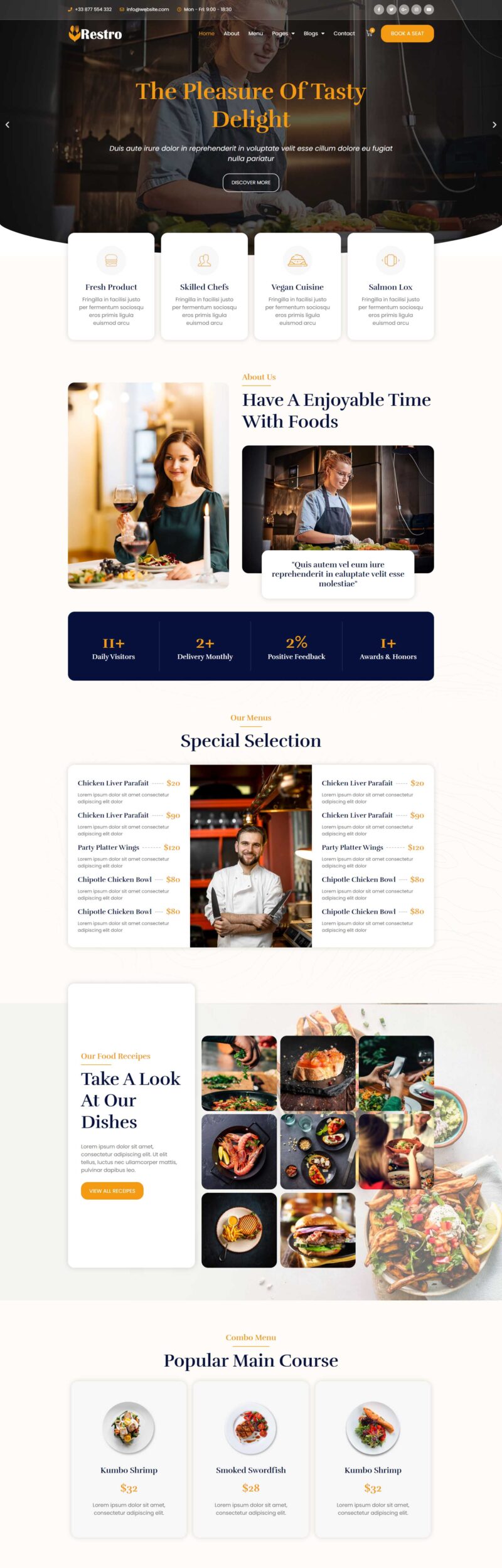 Restro- Restaurant Elementor Template Kit — 首页