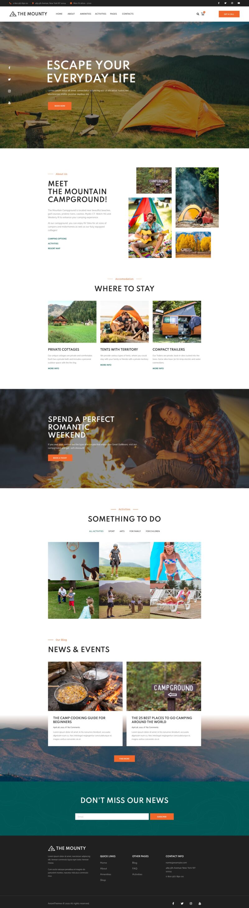 Mounty | Hiking Campground & Children Camping Template Kit — 首页