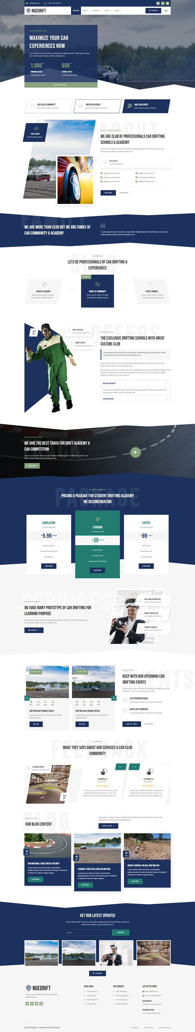 Drifting School Academy & Car Cloub Elementor Template Kit — Home