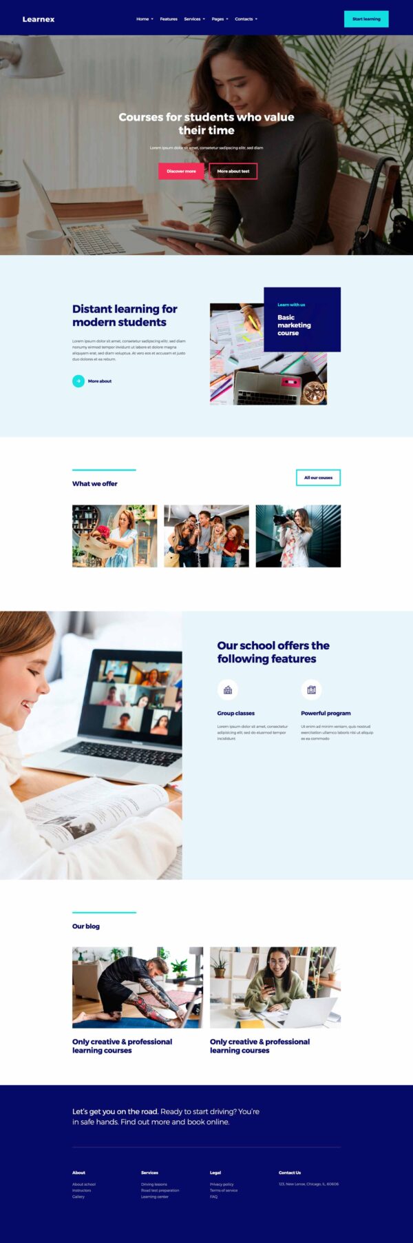 Online University. Distance Education & Learning Courses Template Kit — Home