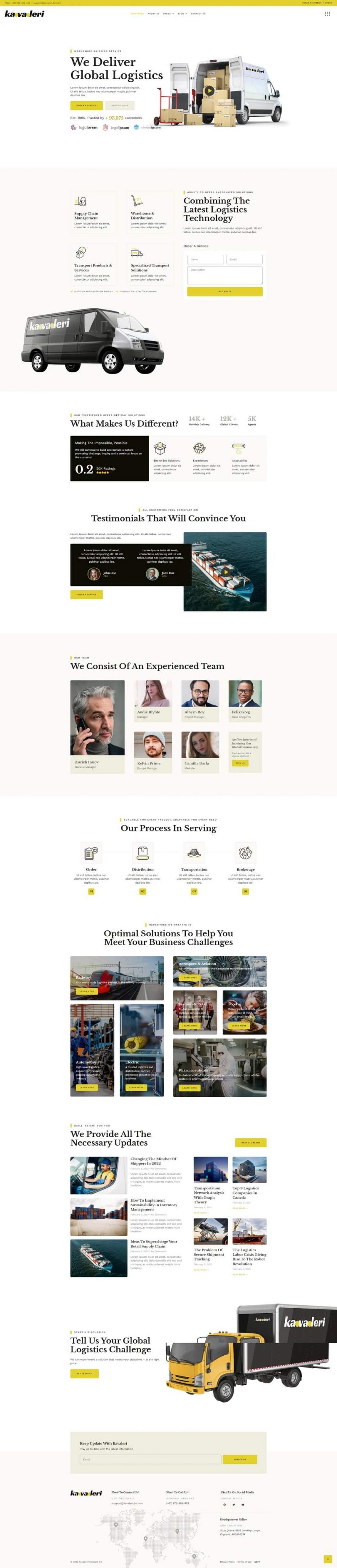 Kavaleri ELogistic and Shipping Elementor Template Kit — Home