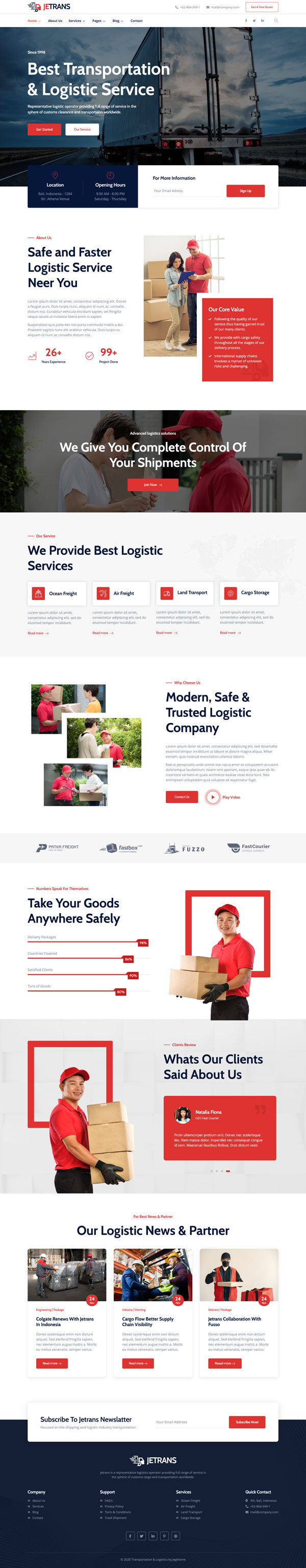 Logistics & Transportation Template Kit — 首页