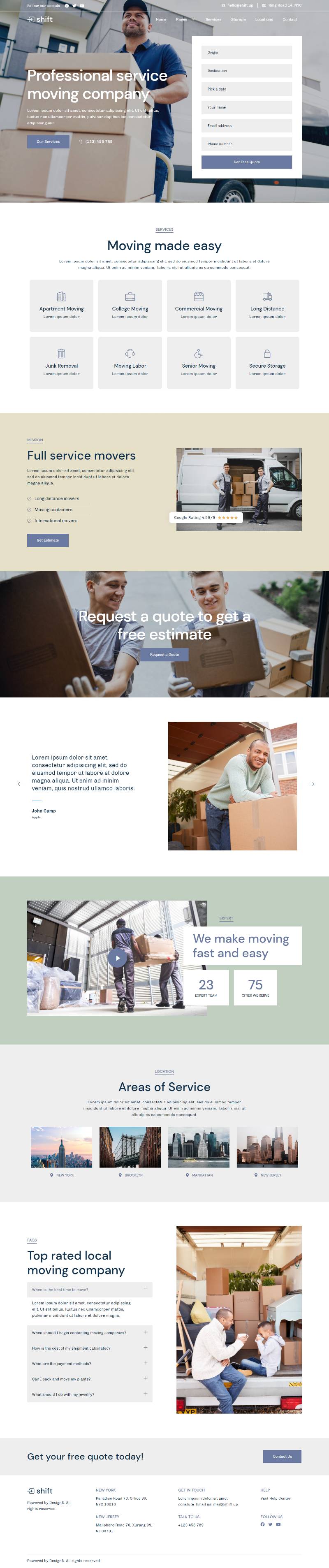 Shift Moving Company — Home