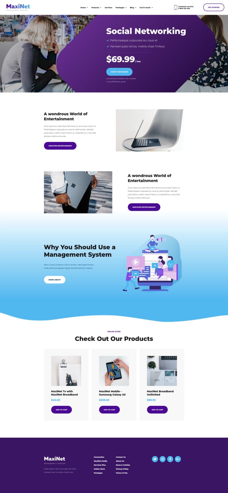 Internet & IPTV Providet Elementor Template Kit — Home