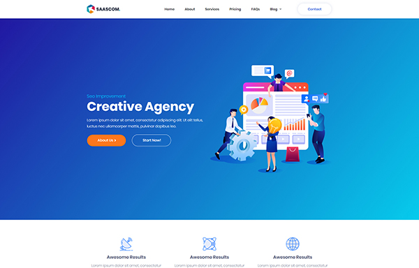 Sasscom | Digital Marketing & SEO Agency Template Kit — Home