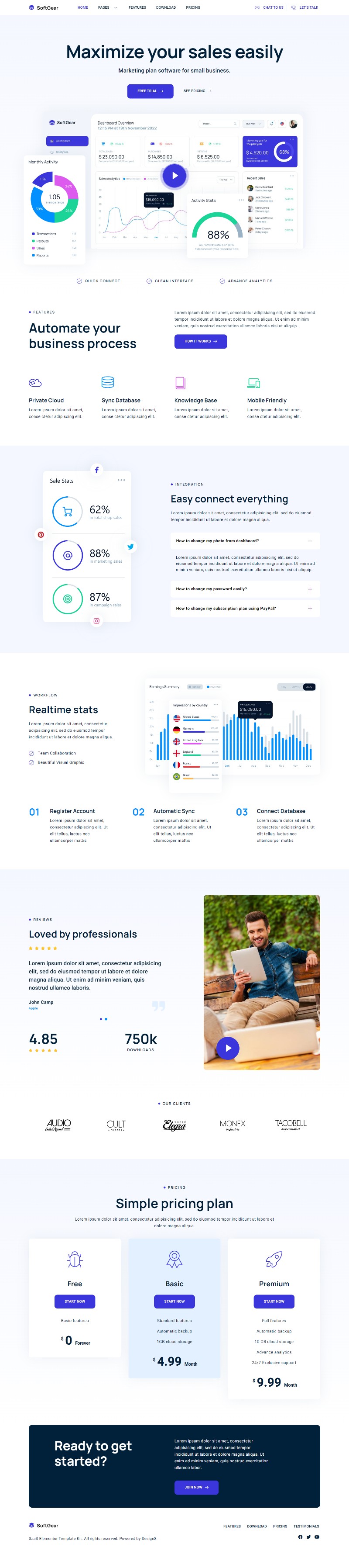 SoftGear Saas Website — Home