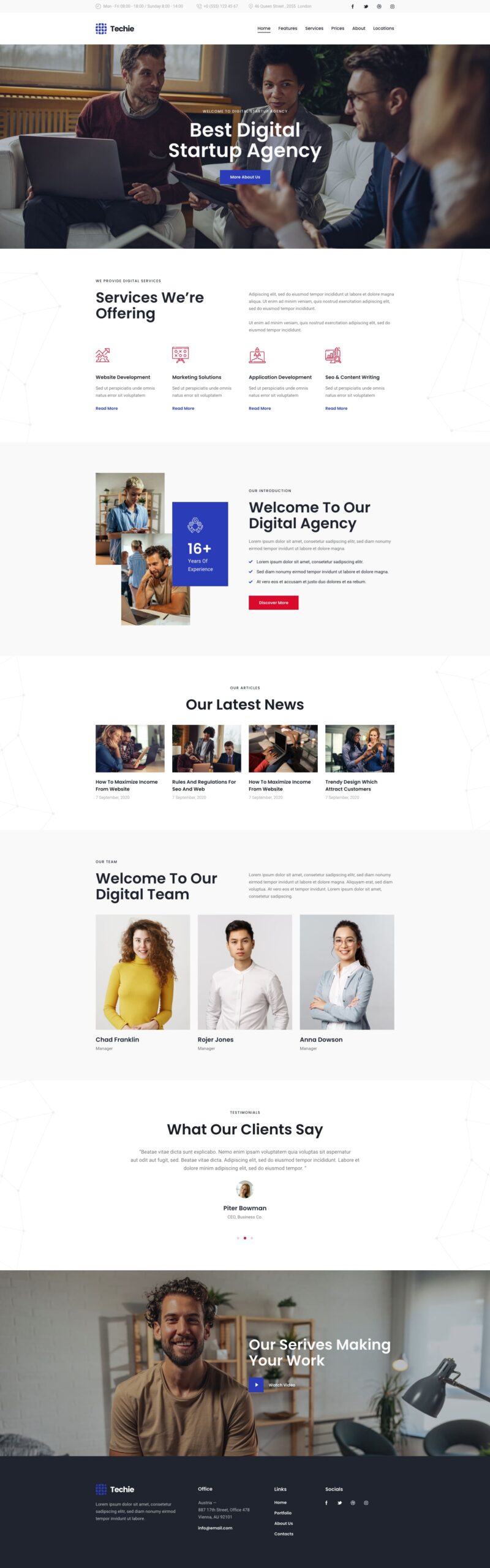Techie | Tech Company & Digital Startup Elementor Template Kit — Home