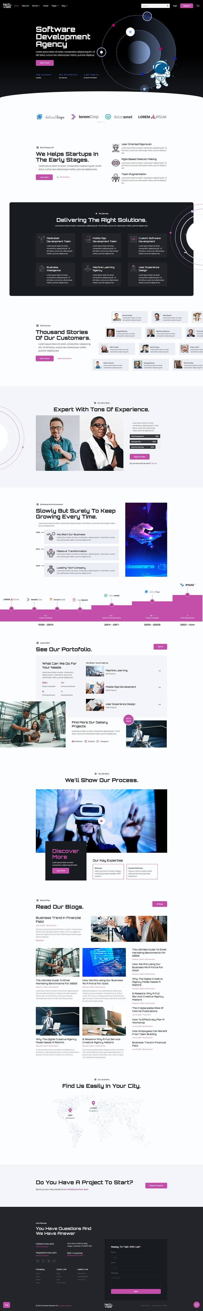 Techvisio Technology & Software Development Elementor Template Kit — Home