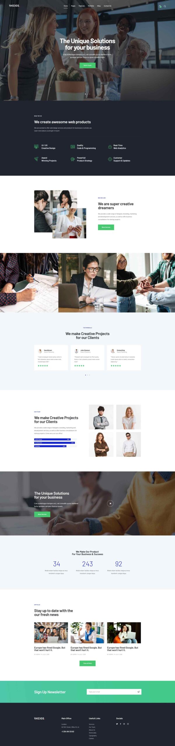 AxiomThemes Business Portfolio Template Kit — Home