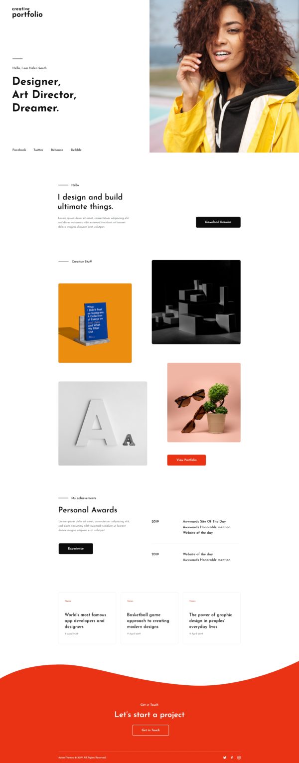 Themerex Creative Portfolio Template Kit — Home