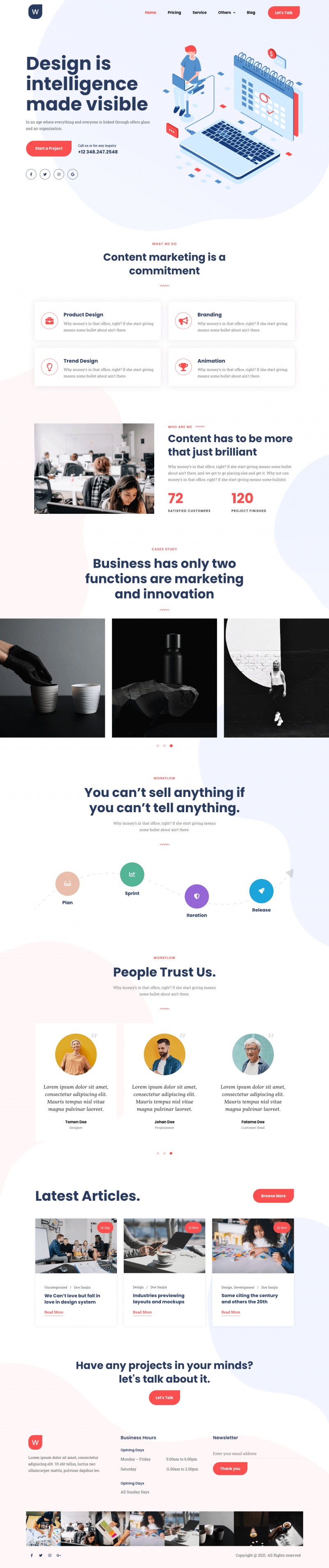 Wekala- Agency Portfolio Elementor Template kit — Home
