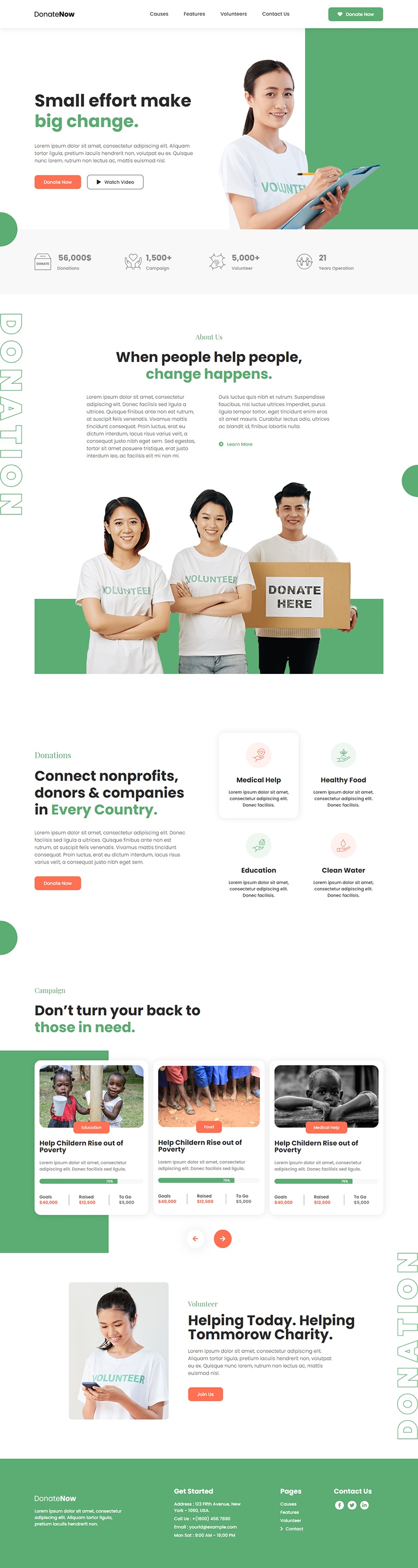 Donatenow -Donation & Charity Elementor Template Kit — Home