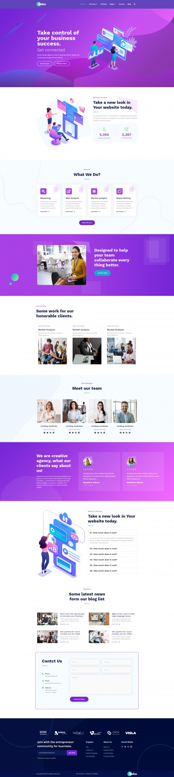 Saku- Agency And Business Elementor Template Kit — Home