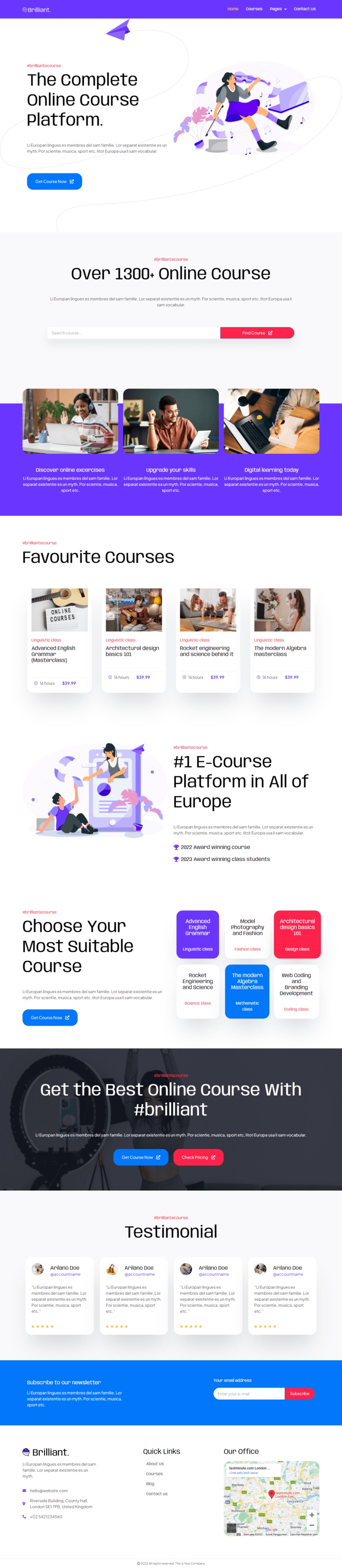 Brilliant elementor kit — 首页