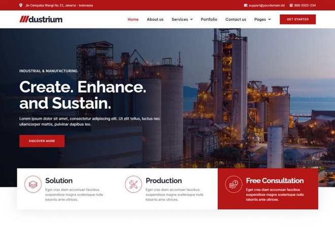 Dustrium - Template kit for Industrial & Manufacturing