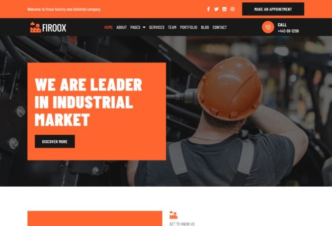Firoox - Industrial Business Elementor Template Kit