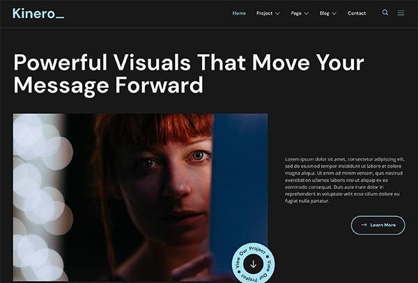 Kinerio – Video Production Agency Elementor Template Kit