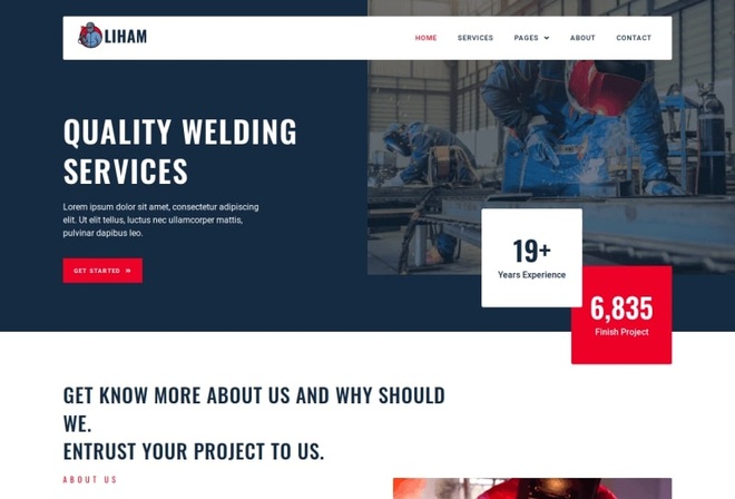 Liham - Welding Services Elementor Template Kit