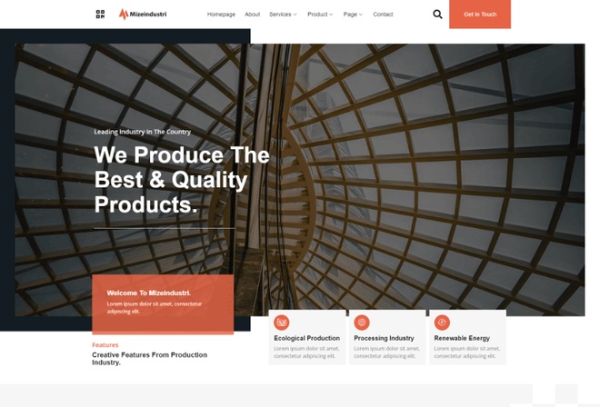 Mizeindustri - Corporate, Industry & Factory Elementor Template Kit