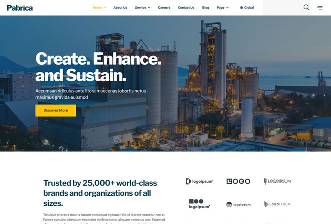 Pabrica - Template Kit for Engineering and Industrial Service