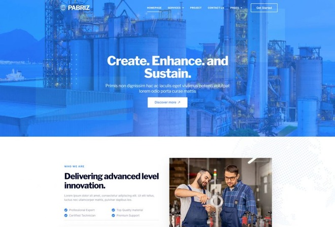Pabriz - Template Kit for Engineering and Industrial Service