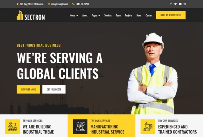 Sectron - Industrial Business Elementor Template Kit