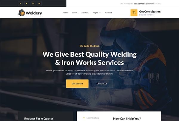 Weldery – Welding & Fabrication Services Elementor Template Kit