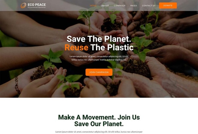 EcoPeace – Environment & Ecology NGO Elementor Template Kit