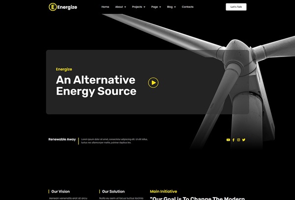 Energize - Solar and Renewable Energy Elementor Template Kit