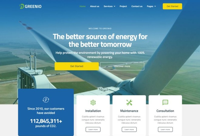 Greenio - Templatekit for Renewable Energy